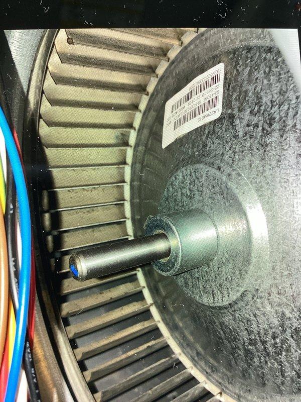 Returned to complete scheduled blower wheel cleaning service on the HVAC system. Accessed the furnace interior, removed the blower assembly, thoroughly cleaned the wheel to remove accumulated dust and debris, then reinstalled and verified proper operation of all components.