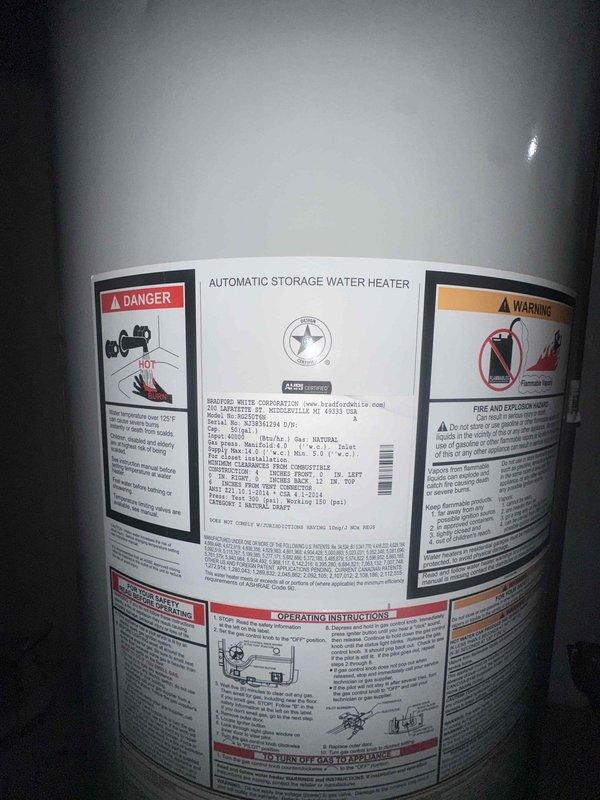 Responded to a no-heat emergency call for a water heater system less than one year old. Upon inspection, identified oxidation and corrosion at copper pipe connections near the galvanized metal drain pipe. Cleaned affected fittings, verified proper venting of the automatic storage water heater, and restored system functionality. Customer confirmed heat was working properly before service completion.