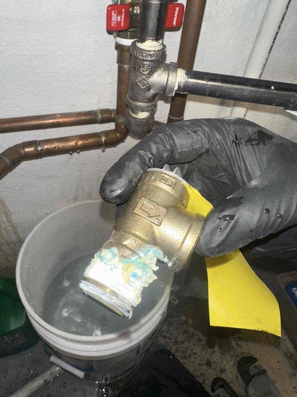 Completed installation of two neutralizers and replaced 3/4" relief valve on tankless water heater. Added vinyl drain to chimney drain and performed descaling service on tankless unit to remove mineral buildup and restore optimal performance.