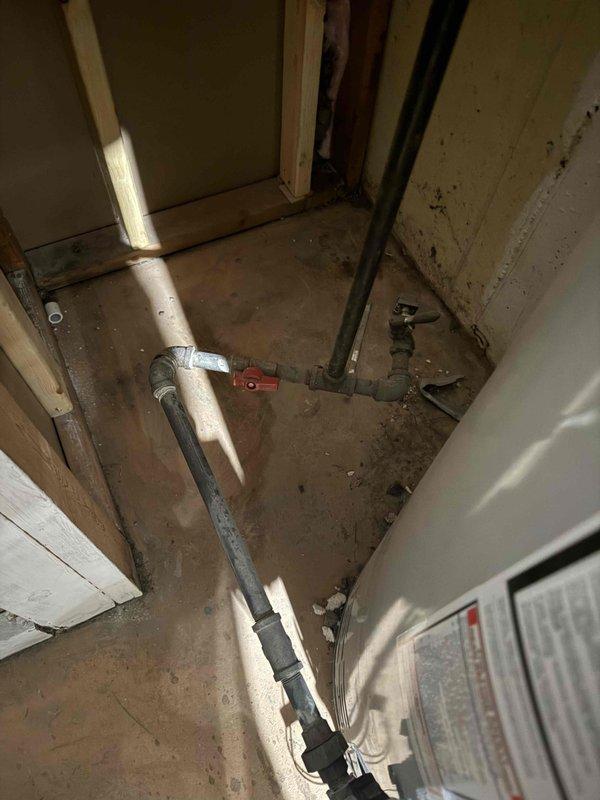 Performed assessment of 2019 water heater exhibiting insufficient hot water supply and leaking components. Inspected utility area plumbing infrastructure, including copper/galvanized pipe configuration and existing valve connections. Provided quote to replace current tank-style unit with a tankless water heater system to address performance issues and eliminate leaks.