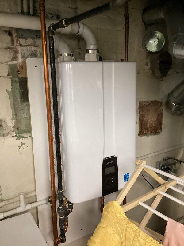 Performed routine maintenance agreement service on furnace, humidifier, and tankless water heater. Replaced filter with 16x25x1 filter and inspected burner assembly, confirming proper flame pattern and combustion. All components functioning within normal parameters.
