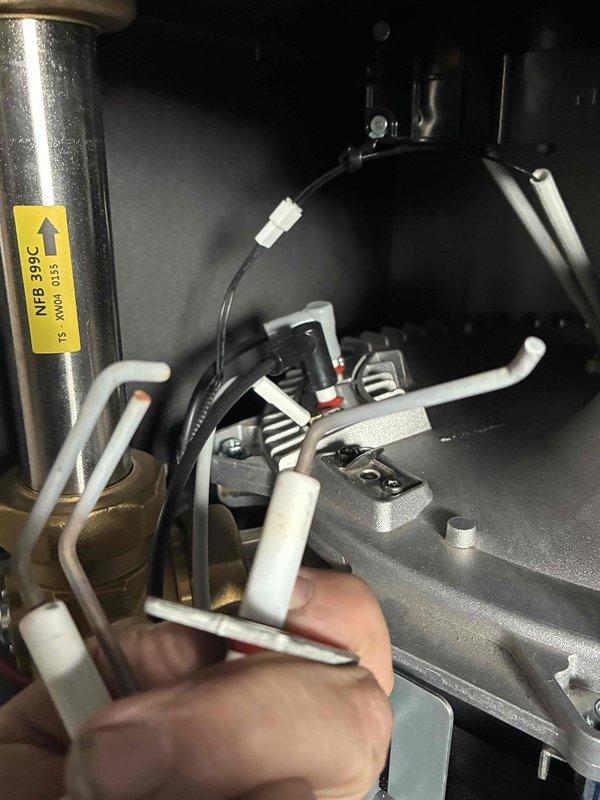 Responded to recurring heat system failure with Error E.012 (ignition failure). Diagnosed faulty components and replaced both ignitor and flame sensor to resolve persistent issue. Parts were sourced and installed same-day, restoring proper system operation.