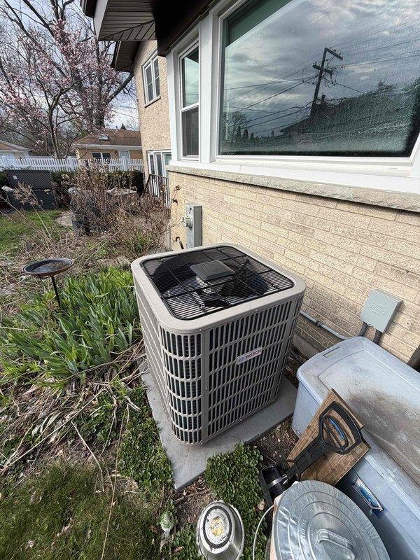 Completed cooling call on residential air conditioning system. Changed out 20x25x1 air filter with new GS (Goodman Standard) filter. Verified proper airflow through return air plenum and confirmed system operation. Unit running within normal parameters upon departure.
