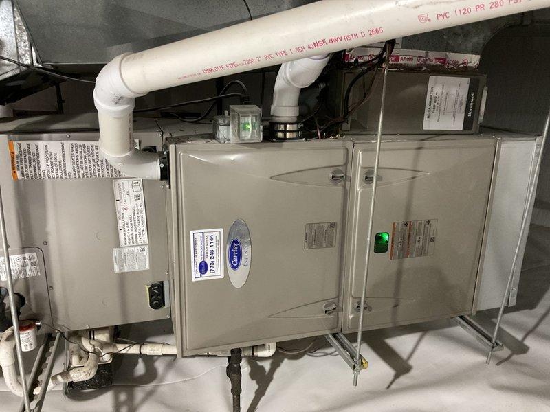 # HVAC Service Report

Responded to service call for Carrier furnace making loud noise during startup cycle. Upon arrival, confirmed system was powered off by homeowner. Performed complete system inspection and operational testing. Thermostat verified functioning properly in auto mode with heating setpoint at 68°F. Cycled furnace through multiple startup sequences to diagnose noise concern. Inspected blower assembly, inducer motor, and ignition components for mechanical issues or loose hardware. Checked all access panels and cabinet fasteners for vibration or rattling. Verified proper gas ignition sequence and burner operation. System restored to normal operation with no abnormal sounds detected during testing. Educated homeowner on normal operational sounds versus potential mechanical concerns requiring attention.