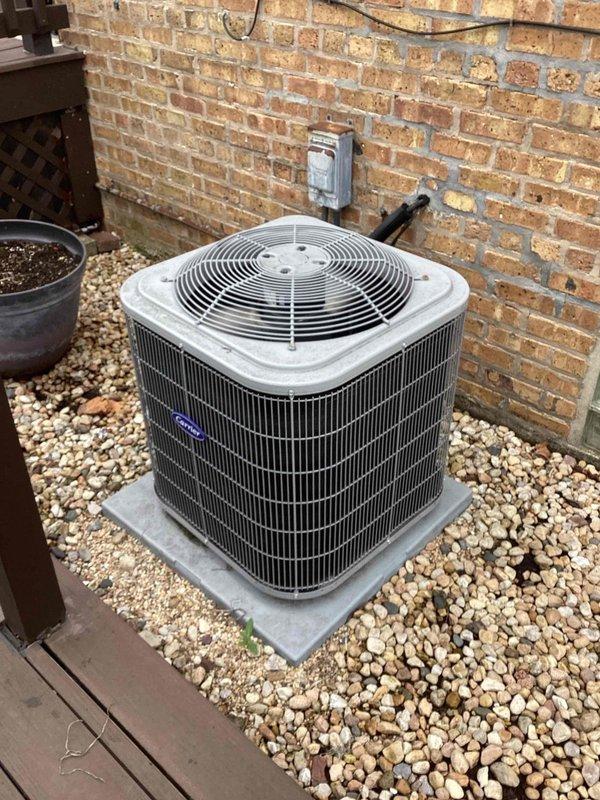 Completed comprehensive maintenance agreement service on residential cooling system. Inspected outdoor condenser unit, verified proper operation and clearances, and documented system conditions with photographic records. Evaluated and documented air filtration system, noting filter conditions for homeowner reference.