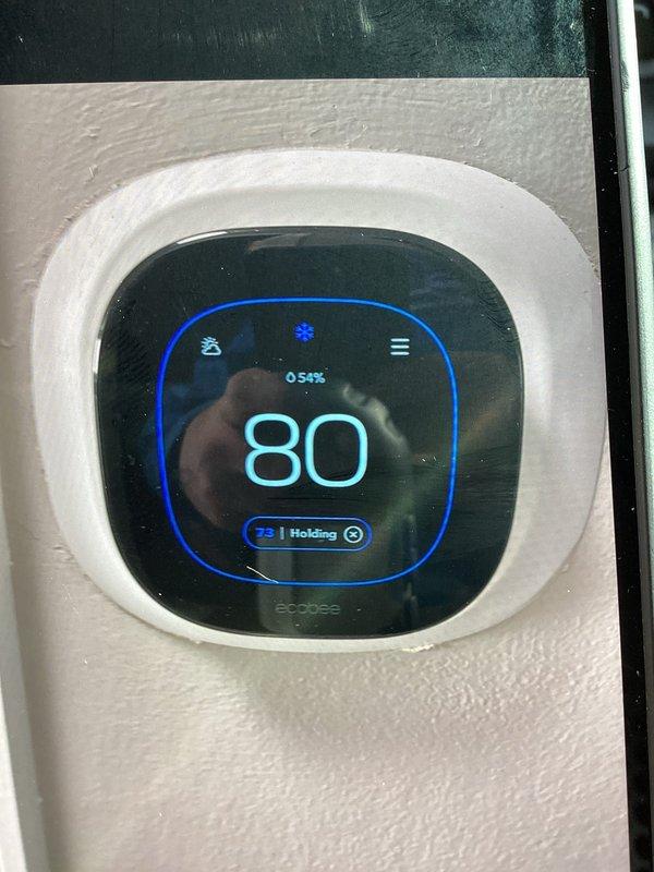Responded to no cooling complaint on Carrier rooftop unit. Upon arrival, found thermostat displaying 80°F setpoint while attempting to maintain 72°F in cooling mode. Inspected outdoor condenser unit on roof, which showed clean coil fins and no visible physical damage. Verified unit had power and assessed control board operation. Diagnosed system malfunction preventing proper cooling cycle engagement. Performed necessary repairs to restore cooling function. Cycled system through complete cooling operation to verify proper temperature control. Unit operating within normal parameters upon departure with thermostat successfully maintaining desired temperature setpoint.