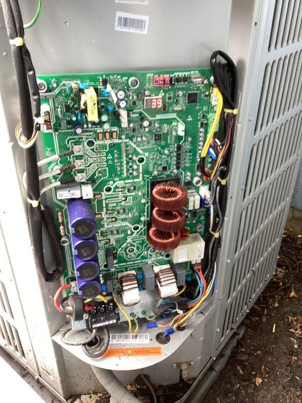 Completed HVAC maintenance agreement service on air conditioning system. Replaced air filter with new pleated media filter and inspected control board and electrical components for proper operation. Examined refrigerant lines and connections for signs of leakage as customer reported leak from previous year; no active leaks detected during inspection.