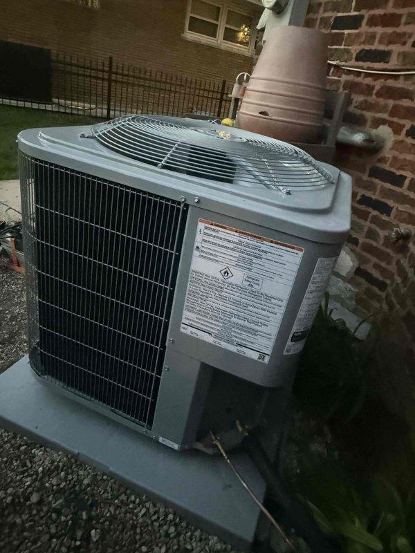 Completed full air conditioning system replacement including outdoor condenser unit and indoor evaporator coil. Installed new condenser on existing concrete pad in exterior location, ensuring proper clearances and secure mounting. Replaced indoor coil component to match new system specifications. Connected refrigerant lines, verified electrical connections, and confirmed thermostat communication with new equipment. System tested and operating within manufacturer specifications at completion.