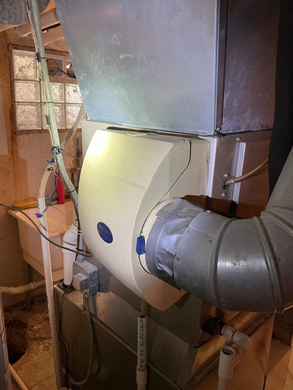 Completed comprehensive maintenance agreement service on residential HVAC system including furnace, air conditioning unit, and whole-home humidifier. Performed thorough cleaning and inspection of all components, replaced 20x25x4 media filter, and installed #35 humidifier pad. All equipment tested and operating within manufacturer specifications upon completion.