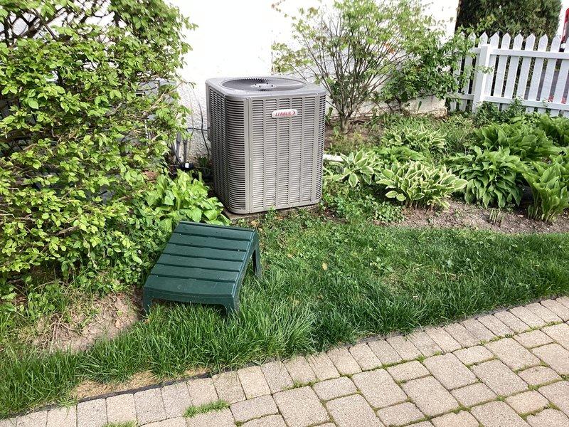 Completed routine HVAC maintenance agreement service on residential air conditioning system. Performed comprehensive system inspection of Lennox condenser unit located in exterior landscaped area and indoor air handler components. Installed new 16x25x1 filter in return air plenum, verified proper airflow, and conducted general system evaluation. All equipment operating within normal parameters at time of service completion.