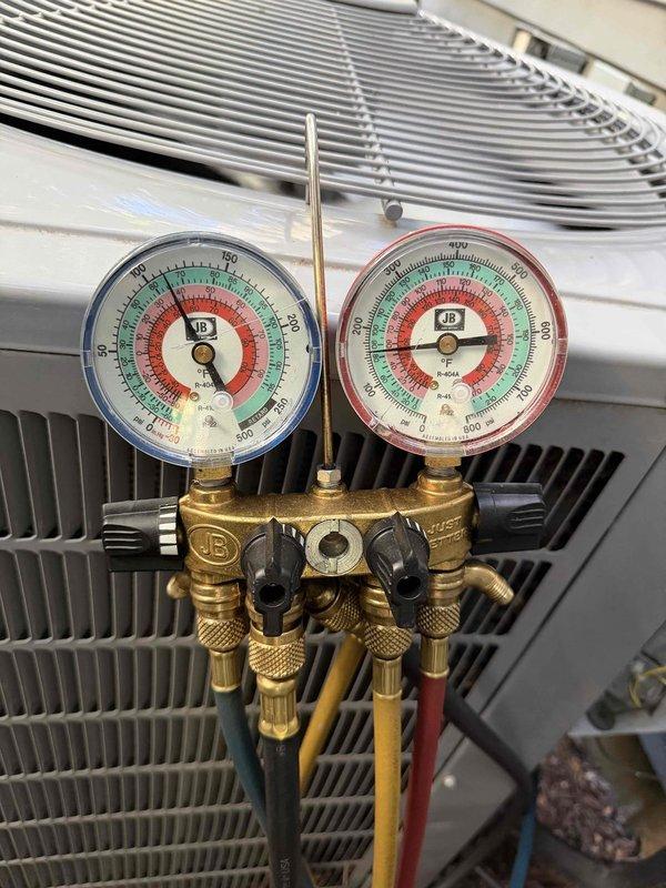 Completed preventative maintenance agreement covering three air conditioning systems and one furnace blower unit. Performed comprehensive system checks including refrigerant pressure testing, visual inspection of all equipment, and operational verification of HVAC components. Filter media replacement not included per service agreement terms.
