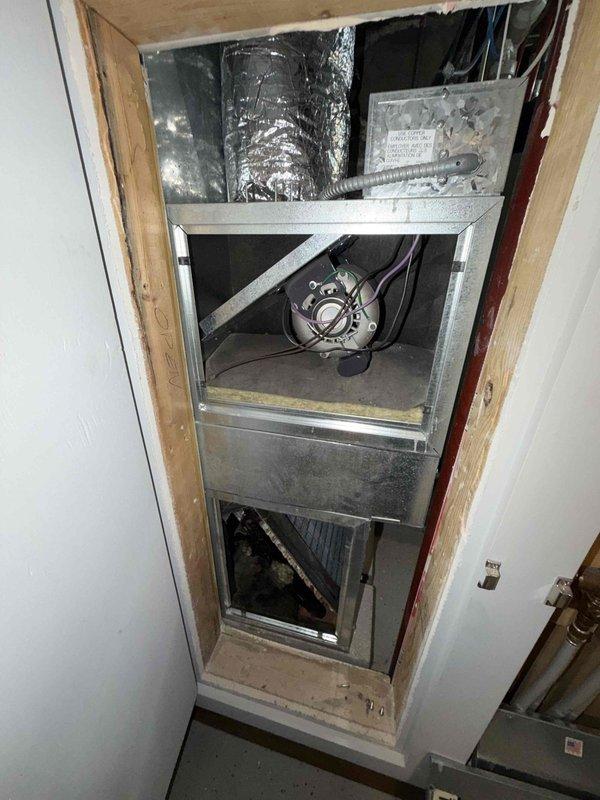 Completed comprehensive maintenance service on two air conditioning systems and air handlers as part of preventative maintenance agreement. Inspected vertical-mount air handler unit in interior mechanical closet and attic-mounted air handler system, verifying proper operation of blower motors, internal components, and flexible ductwork connections. Both systems operational with no deficiencies noted at time of service.