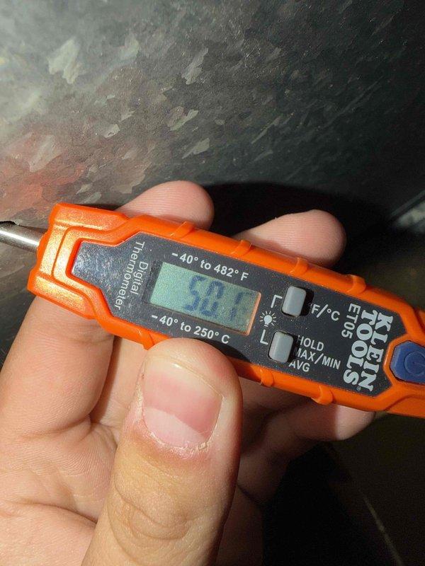 Completed cooling maintenance agreement service including comprehensive system inspection. Verified thermostat operation with unit set to 64°F in heating mode, confirmed proper temperature control and display functionality. Recorded supply air temperature reading of 30.1°F using calibrated digital thermometer, indicating adequate cooling performance and refrigerant charge within acceptable parameters.