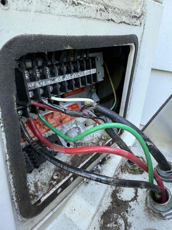 Returned to site with diagnostic equipment to further troubleshoot system malfunction. Upon inspection, discovered severely deteriorated electrical junction box and motor connections with extensive debris accumulation, moisture damage, and corroded components. Documented conditions with photographs showing compromised wiring, damaged insulation materials, and degraded terminal connections requiring immediate attention. Additional diagnostic testing with smart tools will be necessary to determine full extent of electrical system damage and develop comprehensive repair plan.