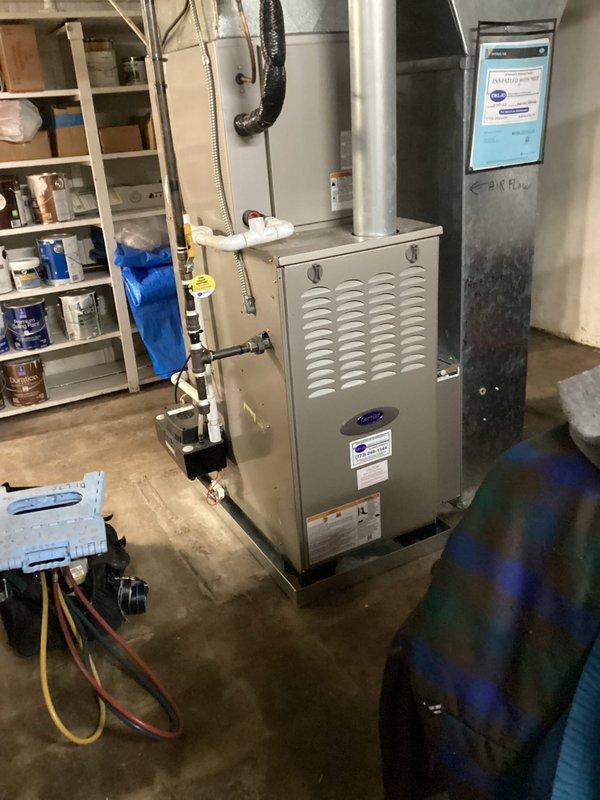 Completed preventive maintenance agreement service on residential HVAC system including Carrier furnace and Bosch condenser unit. Performed comprehensive inspection of indoor air handler, verified proper operation of all mechanical components, and inspected outdoor condensing unit for proper airflow and clearances. Documented equipment condition with photos and confirmed system operating within manufacturer specifications per agreement terms.
