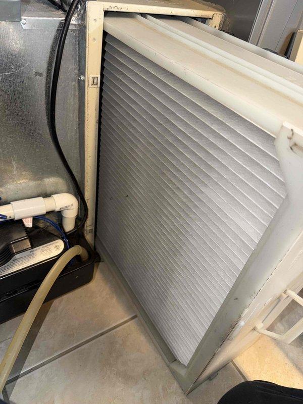 Completed comprehensive maintenance on two air conditioning systems as part of routine agreement service. Provided customer with 20x25x1 filter for basement unit, with filter media not included in agreement coverage. Scheduled next preventive maintenance cleaning appointment while on-site to ensure continued system performance and agreement compliance.