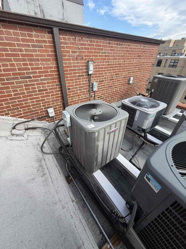 Completed annual maintenance agreement service on air conditioning system and air handler. Inspected evaporator coil and condenser units, verified refrigerant lines and electrical connections, and documented equipment condition with photos. Customer advised that 20x25x5 filter is not included in agreement coverage and must be provided separately. Annual maintenance agreement renewed for continued service coverage.