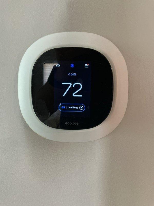 Completed routine HVAC maintenance agreement service on Carrier furnace system and condenser unit. Installed new 20x25x1 air filter, inspected ecobee thermostat operation confirming proper functionality at 72°F setpoint with hold mode engaged at 65°F, and verified all mechanical components, ductwork connections, and electrical controls within the utility closet are operating within normal parameters.