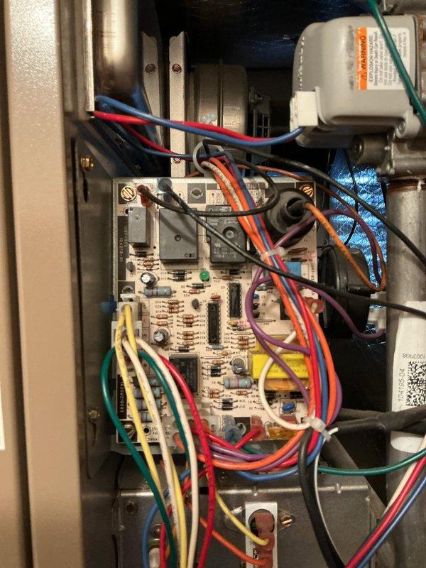 Returned to site to replace defective control board in HVAC system. Verified board replacement was necessary per customer request before proceeding with installation. Collected deposit, coordinated with parts department to order replacement control board, and documented existing wiring configuration and electrical connections for proper reinstallation.