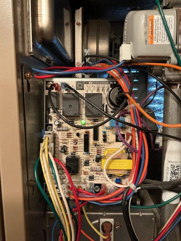 Returned to site to replace defective control board in HVAC system. Verified board replacement was necessary per customer request before proceeding with installation. Collected deposit, coordinated with parts department to order replacement control board, and documented existing wiring configuration and electrical connections for proper reinstallation.