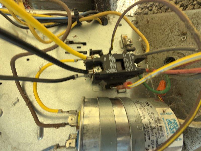 Responded to a no-cool call on a 3-year-old air conditioning system affecting the entire home. Upon arrival, performed diagnostic testing of the outdoor unit's electrical components, including capacitor and contactor assembly. Used clamp meter to verify amperage draw and confirmed system was operating at 33.33 amps. Inspected indoor equipment connections and control wiring. System restored to normal cooling operation.
