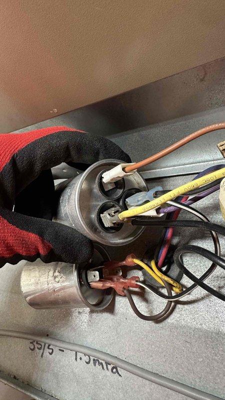 Returned to complete chemical coil cleaning from the interior side of the evaporator coil and performed comprehensive AC electrical package service. Inspected and tested all electrical components including the capacitor, contactor, and associated wiring connections, ensuring proper voltage and amperage readings throughout the system.