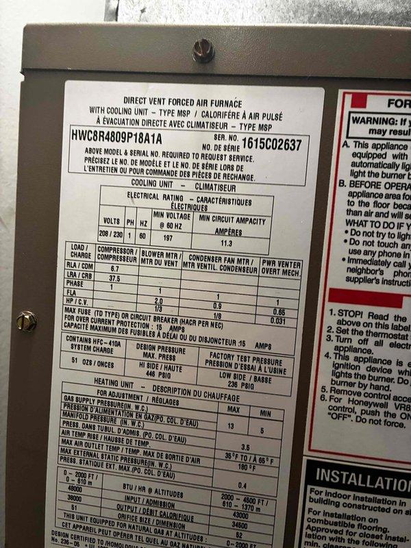 Evaluated an 11-year-old Magikpak HVAC system (Model HWC8R4809P18A1A) that was not cooling properly due to a severely plugged condenser coil and deteriorated electrical components. Documented the unit's condition and provided a comprehensive estimate for full system replacement given the age of the equipment and extent of necessary repairs.