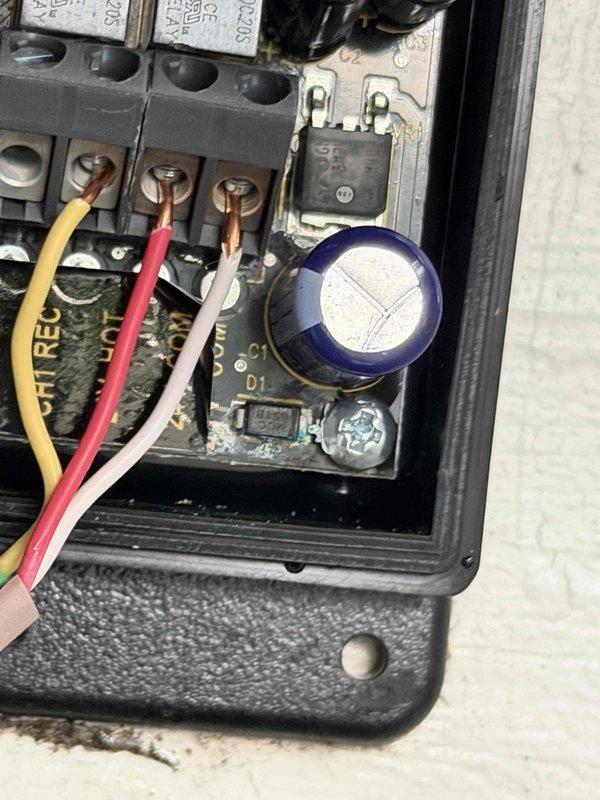 Responded to callback for AC unit not cooling after recent service. Upon inspection, found faulty run capacitor in condensing unit control panel. Replaced defective capacitor, verified proper electrical connections at terminal block, and tested system operation. Unit now cooling properly with normal amperage draw and temperature differential.