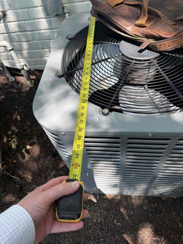 Provided comprehensive estimate for complete Unico air handler replacement system. Performed detailed site assessment including measurements of existing outdoor condensing unit and evaluation of attic-mounted air handler with existing flexible ductwork distribution system. Documentation included equipment dimensions, current installation configuration, and accessibility considerations for proposed replacement work.