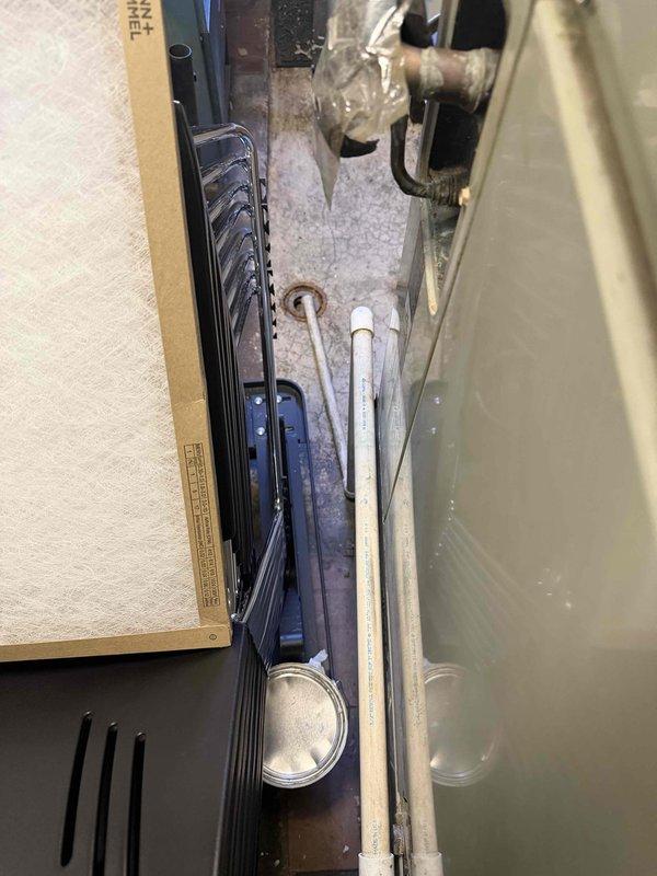 Provided estimate for replacement of existing 3.5 ton American Standard air handler unit located in basement utility room. Current equipment assessed and documented, including existing ductwork connections, condensate drainage system, electrical connections, and installation space constraints within mechanical chase area.