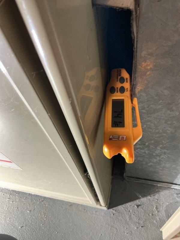 Completed preventive maintenance on a 10-year-old air conditioning unit. Performed system diagnostics using calibrated testing equipment, including temperature and airflow measurements at supply registers to verify proper system operation and distribution. All measurements were within acceptable parameters, confirming the unit is functioning correctly under the maintenance agreement.