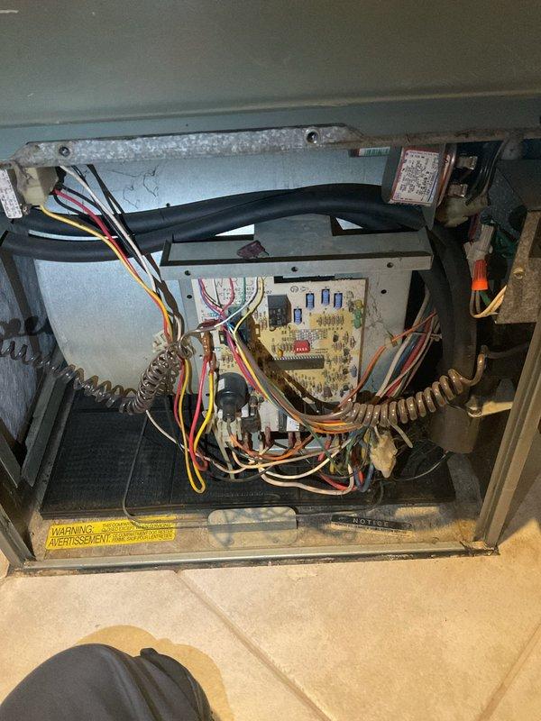 Returned to complete previously scheduled repair work on residential HVAC system. Successfully removed and replaced the defective fan blower wheel to restore proper airflow and system operation. Additionally, installed customer-supplied humidifier unit, integrating it with the existing heating system. All electrical connections were properly secured and tested. System was powered up and cycled through full operation to verify proper function of both the new blower wheel and humidifier installation. Unit is operating within normal parameters with no abnormal sounds or vibrations detected.