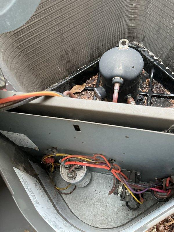 Completed comprehensive HVAC maintenance agreement inspection on residential heating and cooling system. Performed thorough visual examination of furnace unit, ductwork connections, and interior components including heat exchanger drum, capacitor assembly, electrical wiring, and blower motor housing. Documented equipment condition with photographic evidence showing normal operational wear patterns and minor dust accumulation in interior compartments.