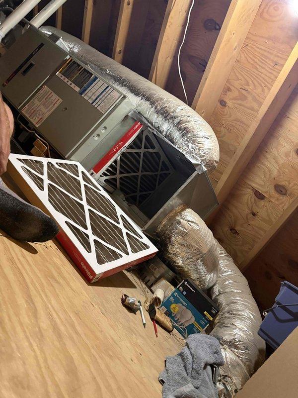 Completed full system HVAC estimate for replacement of non-functional air conditioning unit due to refrigerant leak. Assessed existing Trane condenser unit and attic-mounted furnace/air handler system with standard ductwork configuration, documenting equipment accessibility and installation requirements for complete system replacement.
