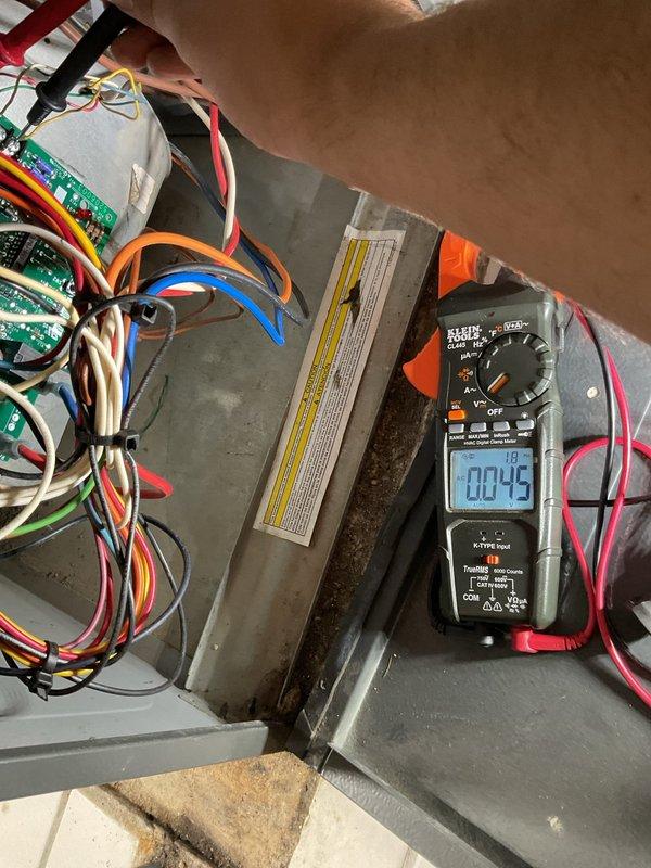 Responded to emergency no-cool call on seven-year-old air conditioning system. Performed diagnostic testing using digital multimeter to check electrical components and control board functionality. Upon inspection, identified failed control board with visible component damage; tested voltage readings at multiple connection points to confirm board failure as root cause of system shutdown. Replaced defective circuit board, verified all electrical connections, and successfully restored cooling operation to the system.