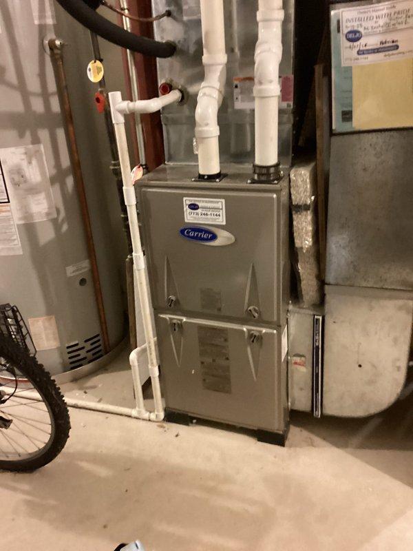 Completed cooling check on two air conditioning systems. Replaced air filters with 16x20x1 and 16x25x1 filters, performed general service inspection, and conducted change-out-the-winter preparation to ensure both HVAC units are operating efficiently for the upcoming season.