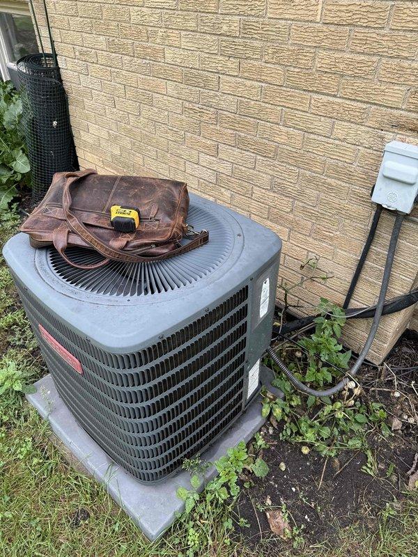 Performed estimate for complete replacement of two residential HVAC systems, both over 10 years old with one unit experiencing compressor failure. Assessed exterior ground-level unit with straightforward accessibility and second unit located in crawlspace, documented existing equipment conditions and site access requirements for full system changeout.