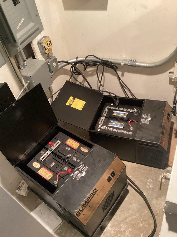 Responded to emergency service call where fire department had disconnected backup battery system due to elevated carbon monoxide levels detected in the area. Conducted thorough inspection of SUN 2500 backup power system and associated Worldwide brand batteries to assess system integrity and identify potential sources of CO concern. Verified all electrical connections, battery terminals, and ventilation conditions were properly maintained, and documented current state of equipment for safety clearance and system restoration.