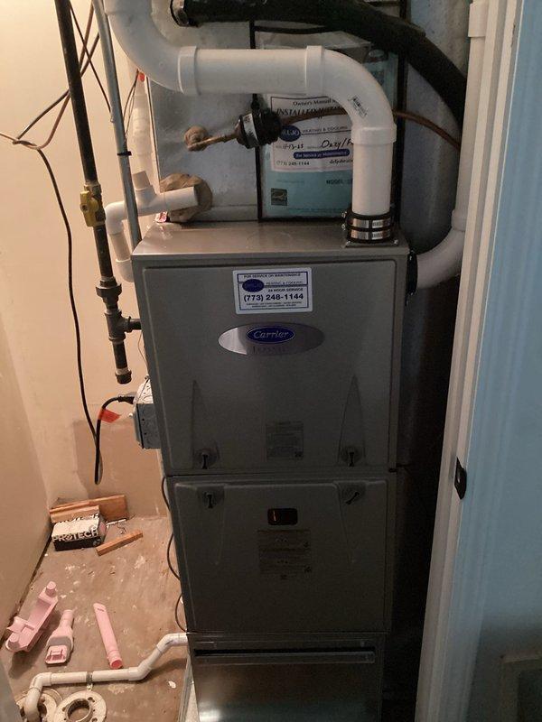 Completed comprehensive maintenance agreement service on dual condenser HVAC system with Carrier furnace. Performed cooling check on both outdoor condensing units, replaced 16x25x1 air filter, and conducted full system inspection including electrical connections, refrigerant levels, and airflow verification. All equipment operating within manufacturer specifications with no deficiencies noted.