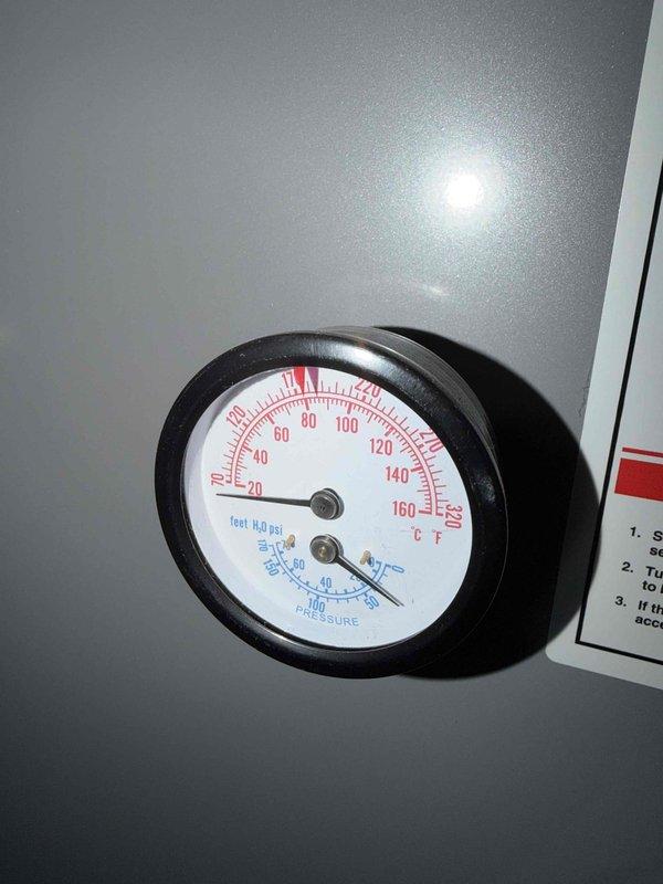 Performed comprehensive maintenance inspection on boiler system as part of scheduled agreement service. Conducted thorough evaluation of gas valve assembly, burner components, and pressure/temperature controls. Verified proper operation of gas train components and confirmed all safety mechanisms functioning within manufacturer specifications. Inspected pressure gauge readings and documented system parameters, with temperature and PSI levels showing normal operating ranges. All electrical connections to gas valve assembly examined and found secure. System operating efficiently with no deficiencies noted during inspection.