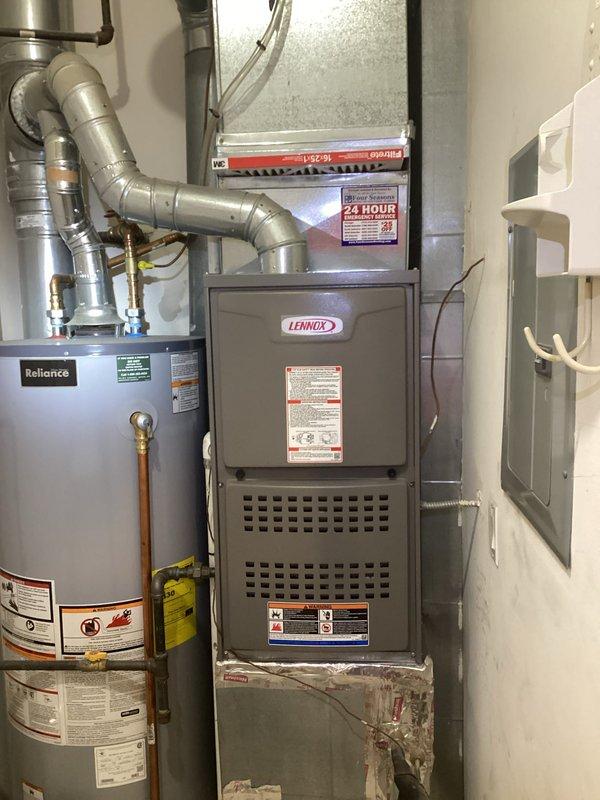Wired existing humidifier unit to Ecobee thermostat control system, establishing proper electrical connection between the equipment mounted on the same wall. Verified humidifier operation and confirmed integration with thermostat for automated humidity control functionality.