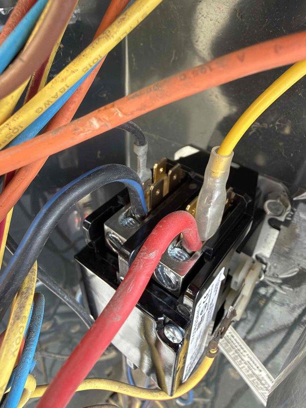 Responded to service callback for first-floor HVAC unit that failed to operate following circuit breaker replacement recommended by previous technician. Upon arrival, performed electrical diagnostics and inspected control circuit components including contactor and capacitor connections. Verified proper wire terminations at contactor terminals, checked capacitor integrity and ratings, and tested electrical continuity through control circuit. Identified root cause of no-start condition, made necessary corrections to restore system operation, and confirmed unit cycling properly with all safety controls functioning as designed.