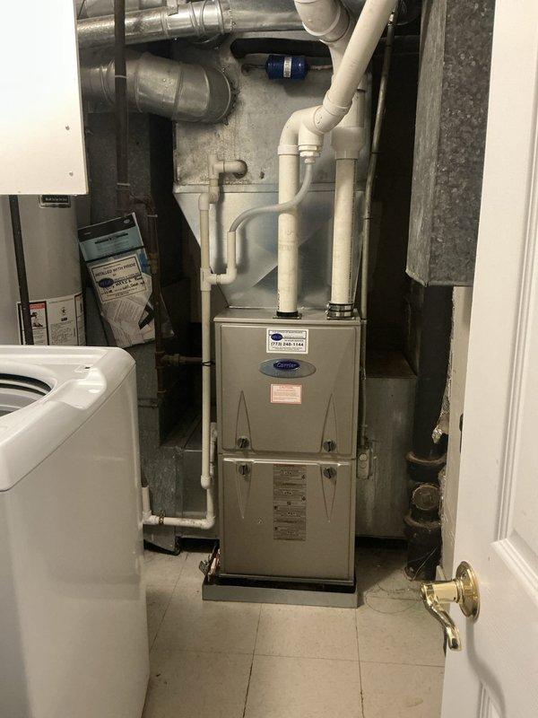 Completed preventive maintenance agreement service on Carrier brand furnace system. Inspected furnace unit, verified proper operation of all components, and documented existing equipment condition. Replaced 16x25x1 air filter as part of routine maintenance protocol. All HVAC equipment found operating within normal parameters with no immediate service concerns identified.