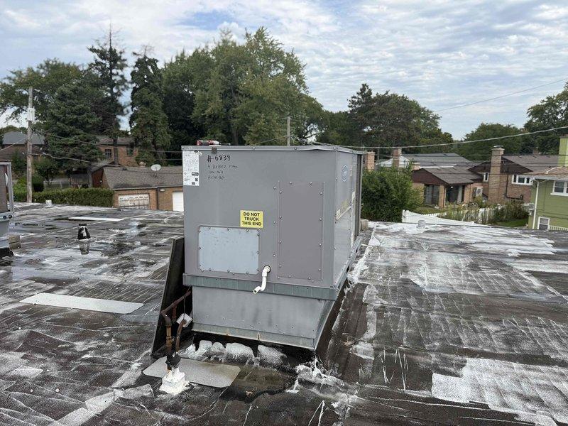 Conducted site walkthrough to document and inventory HVAC equipment for maintenance planning purposes. Photographed and recorded rooftop unit locations, thermostat placements, and system configurations throughout the facility. Equipment summary documentation completed; scheduled follow-up visit will address routine maintenance services once all system information has been compiled and reviewed.