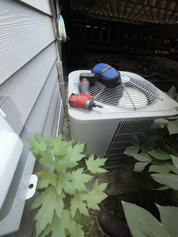 Completed cooling check on two air conditioning systems and water heater as part of maintenance agreement. Performed standard diagnostics including capacitor testing with multimeter showing 166 MFD reading, verified system operation, and replaced 16x25x1 air filter. All equipment operating within normal parameters upon completion of preventative maintenance visit.