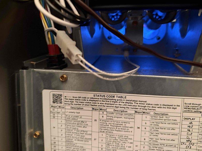 Completed comprehensive maintenance inspection on two furnaces and one air conditioning unit under preventative maintenance agreement. Performed system diagnostics using digital multimeter to verify electrical readings and operational parameters, documenting status code reference information for future service needs. All equipment inspected, tested, and confirmed operating within manufacturer specifications.