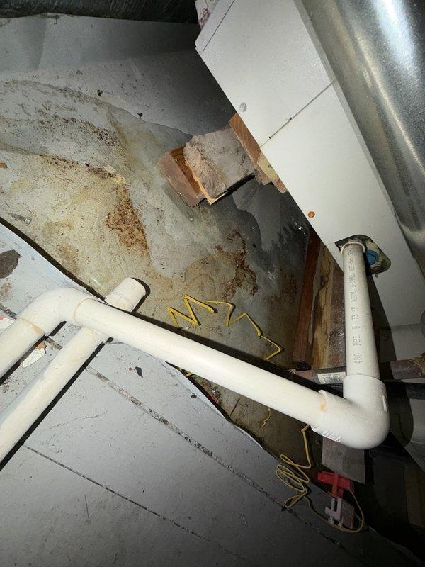 Responded to no cooling call on residential HVAC system less than 10 years old. Performed diagnostic inspection of air handler unit located in attic space, checked refrigerant lines, ductwork connections, and electrical components. System evaluated and customer provided with pricing options for necessary repairs.