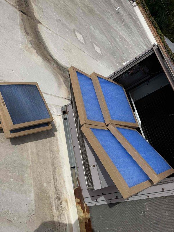 Performed comprehensive commercial HVAC maintenance on three rooftop units as part of scheduled agreement service. Inspected ductwork systems, replaced air filters on all units, and completed change-out-the-winter preventive maintenance protocol to ensure optimal system performance for the heating season.