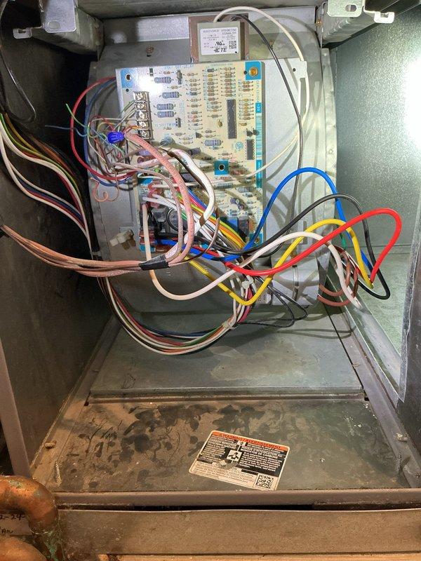 Returned to complete blower motor replacement as previously scheduled. Successfully removed failed blower motor assembly and installed new replacement unit, ensuring proper mounting and secure electrical connections to control board. Verified all wire terminations, tested motor operation across all speeds, and confirmed system functionality before completing the warranty service.