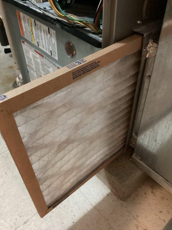 Completed comprehensive maintenance agreement service on two HVAC systems, including air conditioning units, furnaces, and humidifiers. Replaced two 16x25x1 air filters with new pleated media filters and performed thorough system inspections. All equipment operating within normal parameters and thermostat controls verified functional.